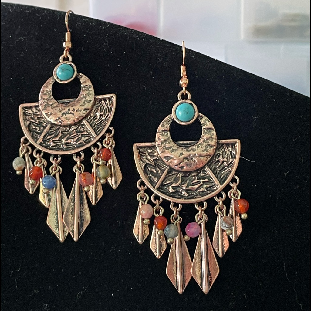 Antiqued Copper Earrings